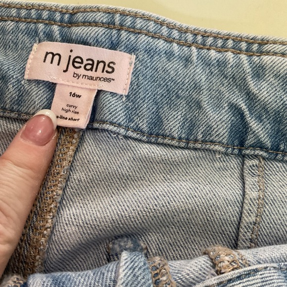 M. Jeans Denim Shorts High Waist Frayed Hem Light Wash Women's Shorts Size 16W - Picture 7 of 11